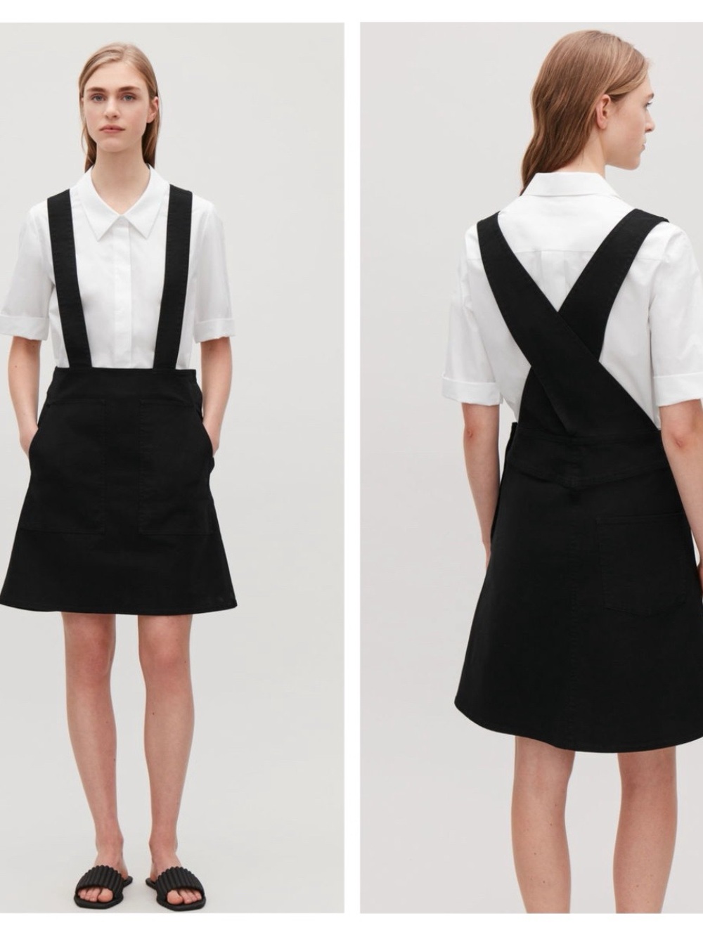 COS Cross-Back MINI PINAFORE BLACK DRESS SIZE:US 6